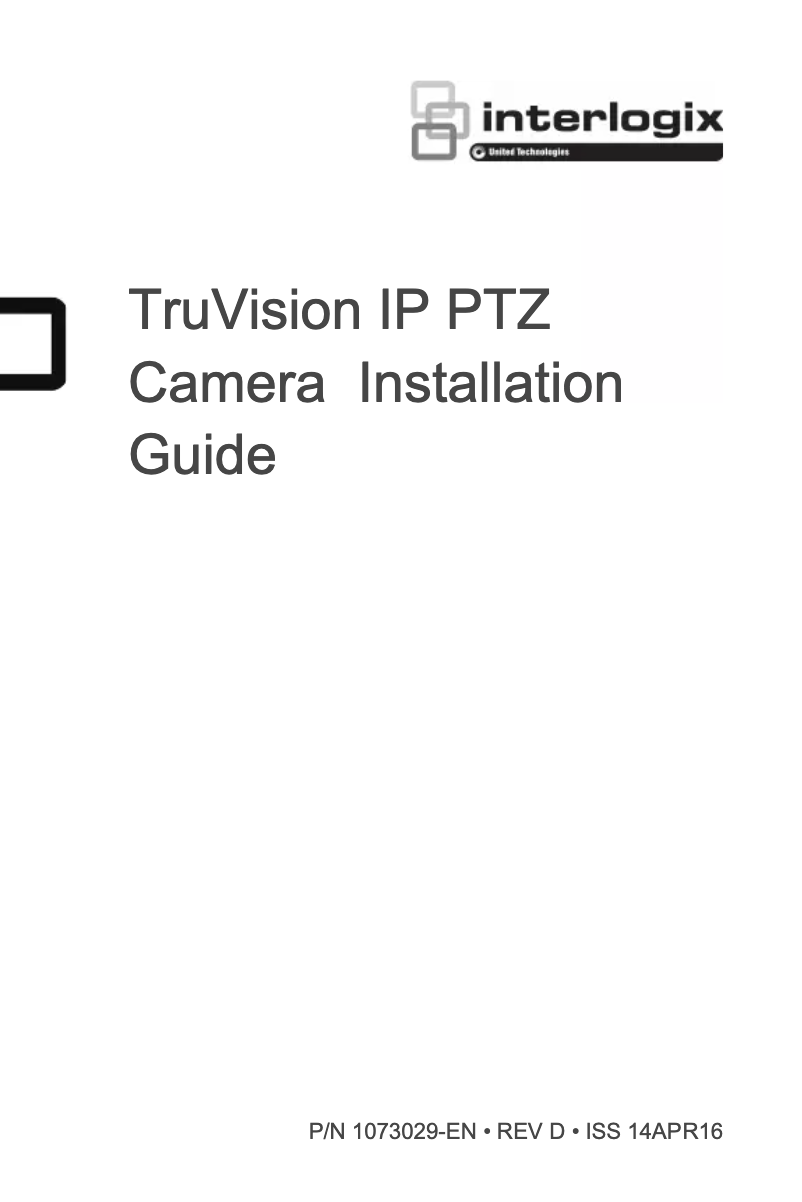 Image de la première page du manuel de l'appareil TruVision TVT-5307