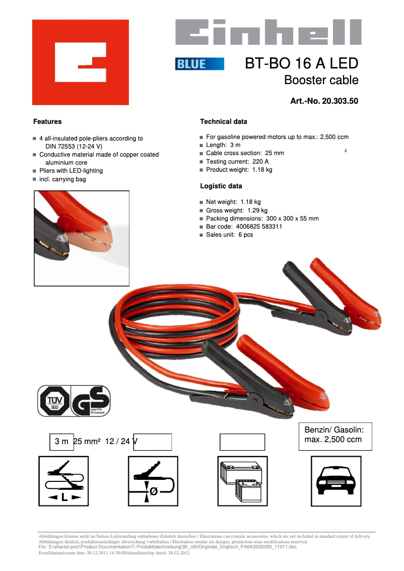 Image de la première page du manuel de l'appareil BT-BO 16 A LED