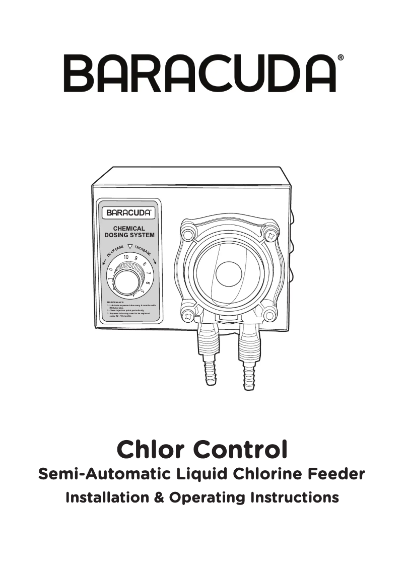 Page 1 de la notice Manuel utilisateur Baracuda Chlor Control