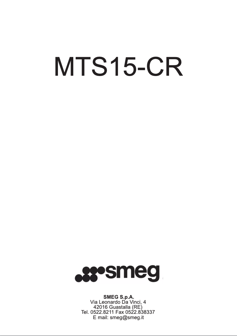 Page n°1 - Manuel utilisateur Smeg MTS15-CR