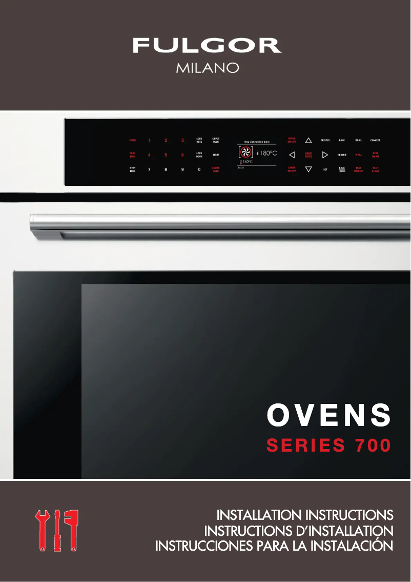 Page 1 de la notice Guide d'installation Fulgor Milano F7SP30W1