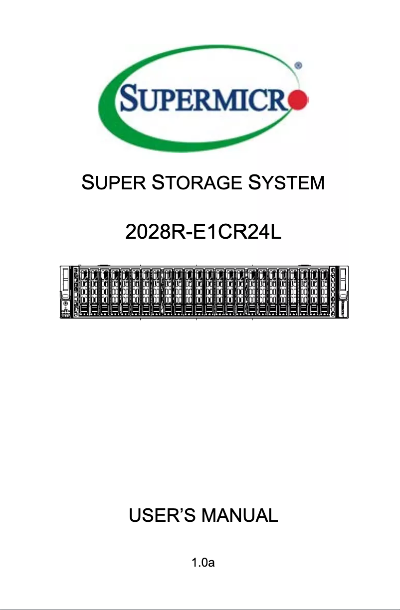 Image de la première page du manuel de l'appareil SuperServer 2028R-E1CR24L