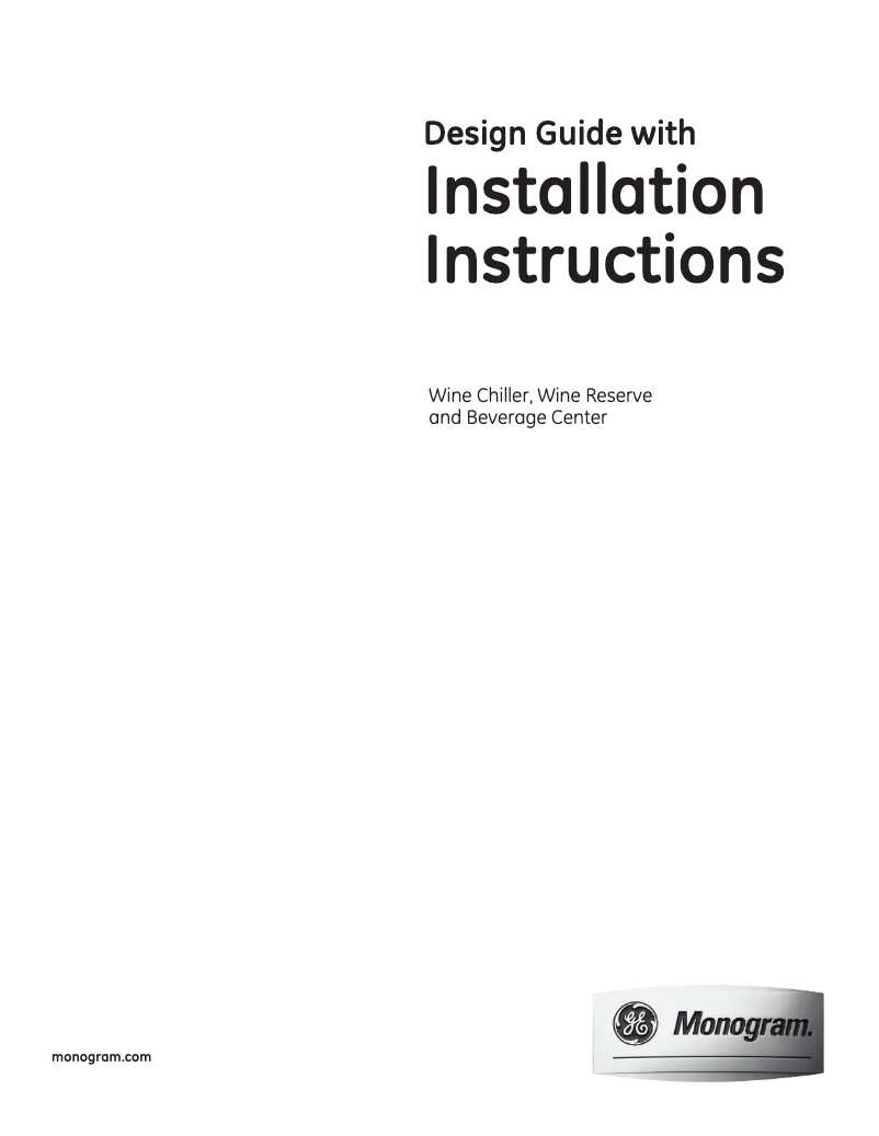 Page 1 de la notice Guide d'installation GE ZDBR240PBS
