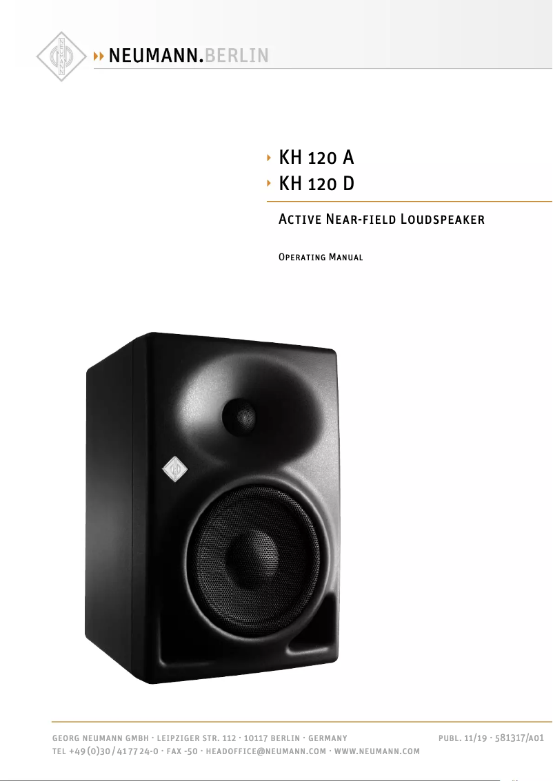 Page 1 de la notice Mode d'emploi Neumann KH 120