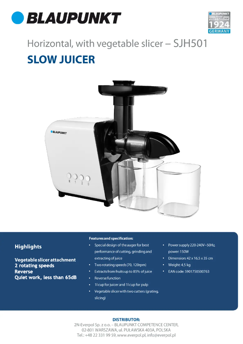 Page n°1 - Manuel utilisateur Blaupunkt SJH501