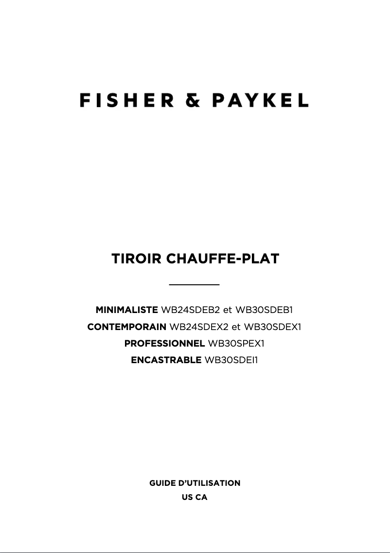 Página 1 del manual Manual de usuario Fisher & Paykel WB30SDEI1
