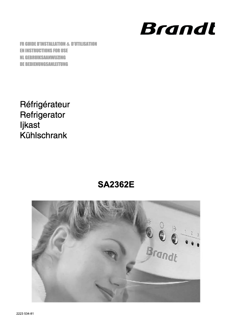Página 1 del manual Manual de usuario Brandt SA2362E