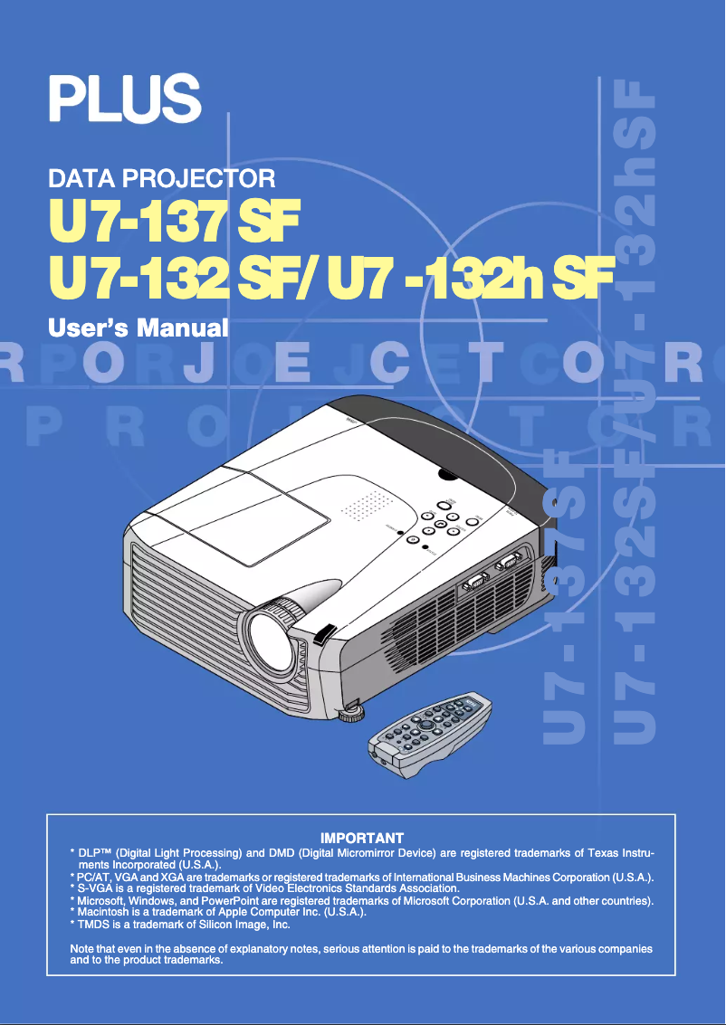 Page n°1 - Manuel utilisateur PLUS U7-132hSF