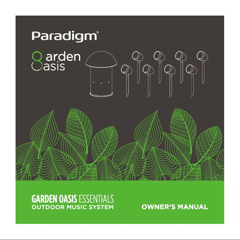 Page 1 de la notice Manuel utilisateur Paradigm Garden Oasis Essentials