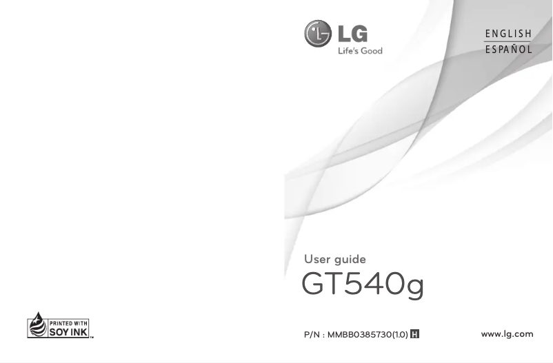 Image de la première page du manuel de l'appareil GT540G