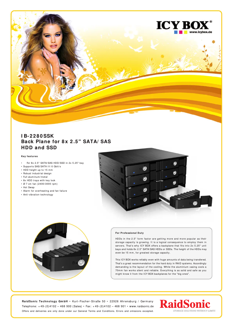 Page n°1 - Fiche technique Icy Box IB-2280SSK