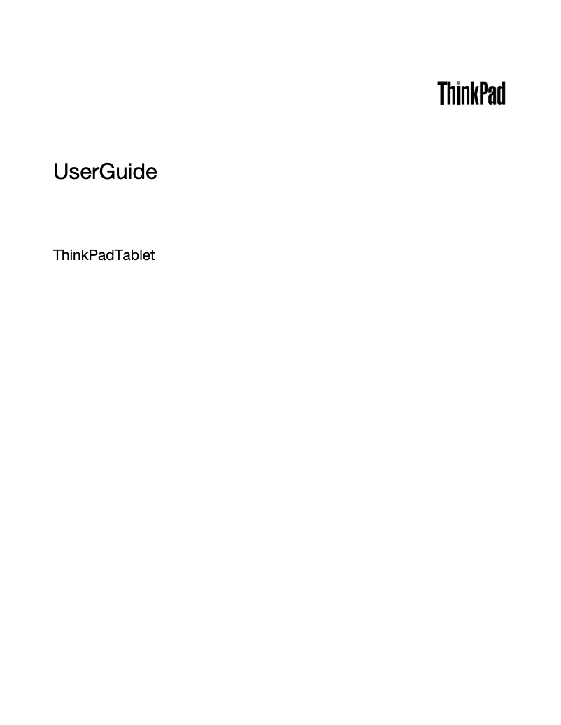 Imagen de la primera página del manual del dispositivo ThinkPad 10.1