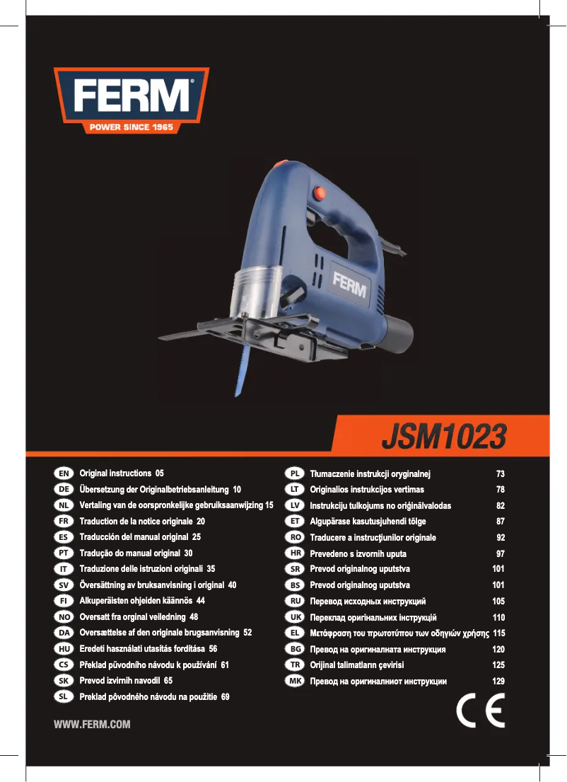 Page 1 de la notice Manuel utilisateur Ferm JSM1023