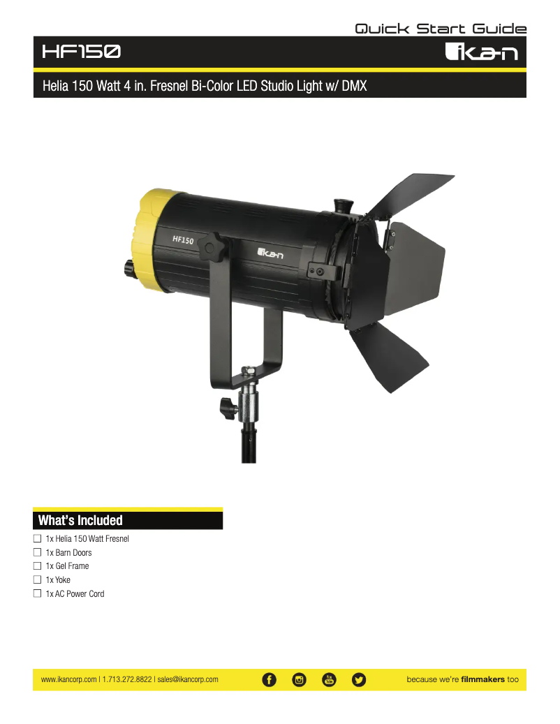 Page n°1 - Manuel utilisateur Ikan HF150