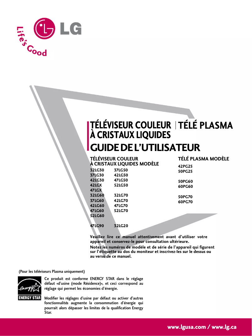 Page 1 de la notice Manuel utilisateur LG 3730