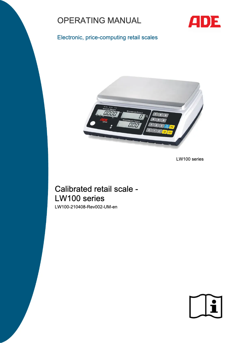 Page 1 de la notice Manuel utilisateur ADE LW100
