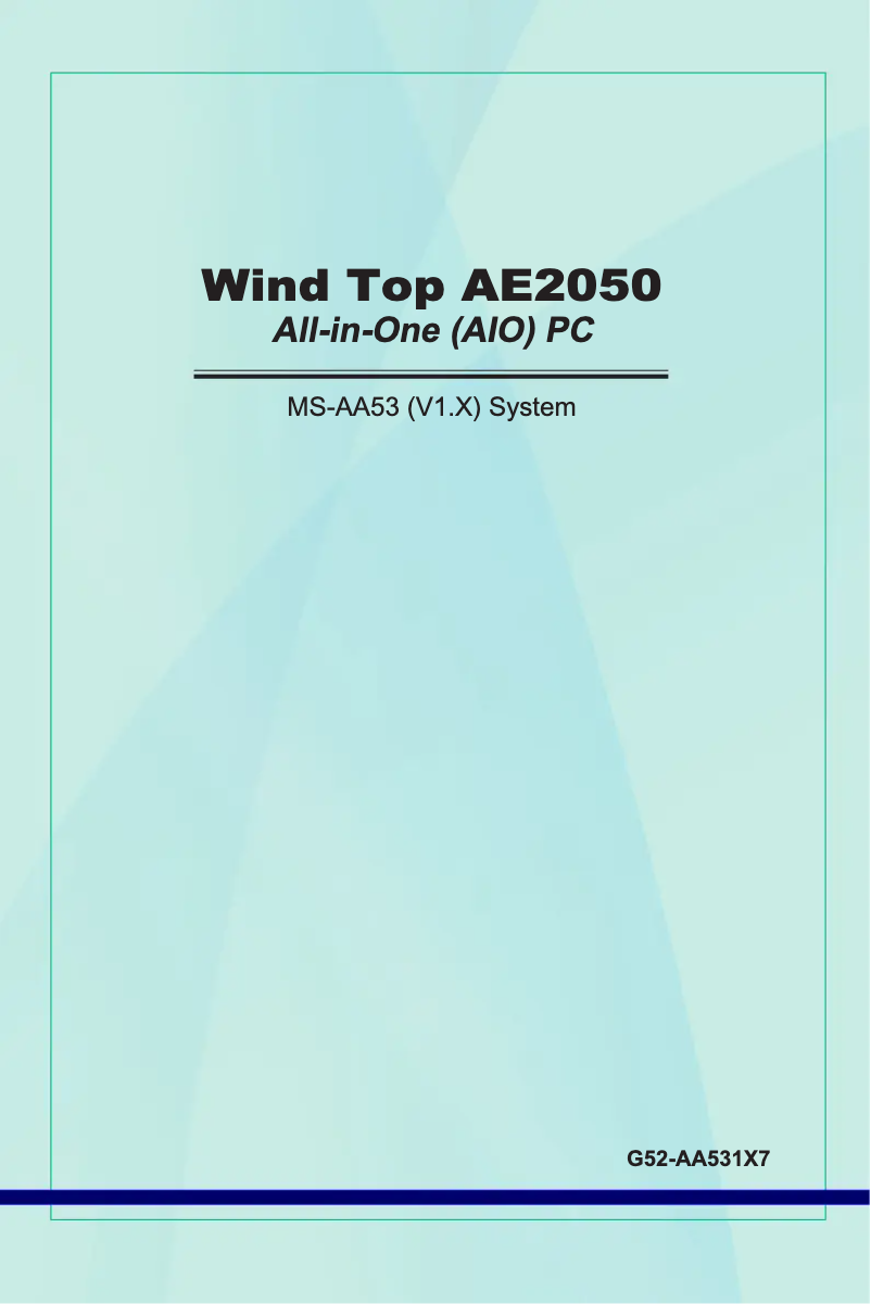 Image de la première page du manuel de l'appareil Wind Top AE2050-095EU