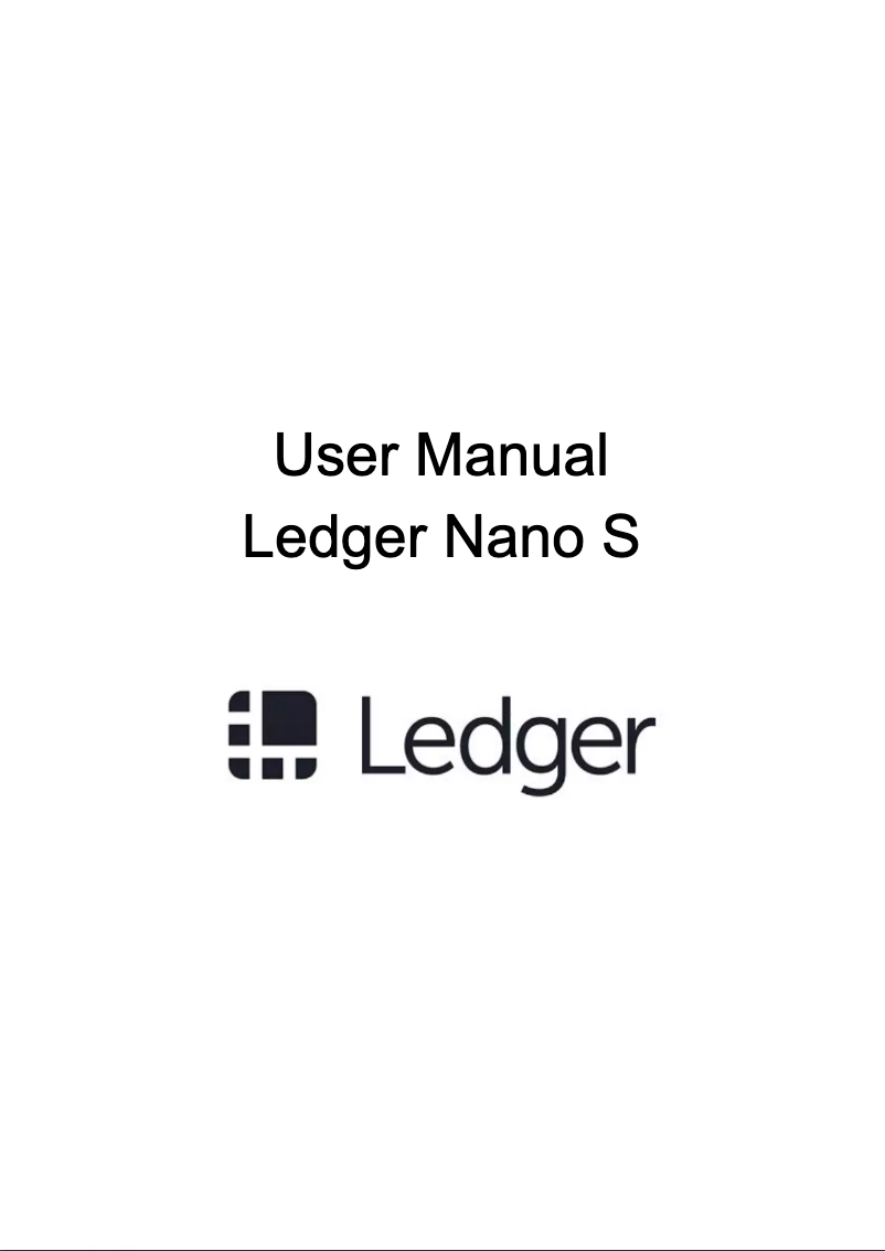 Page n°1 - Manuel utilisateur Ledger Nano S
