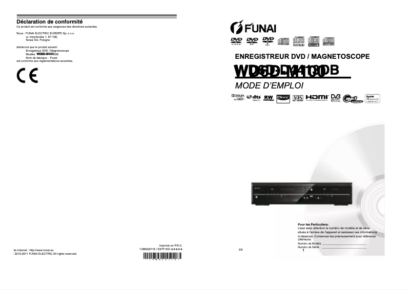 Image de la première page du manuel de l'appareil WD6D-M100