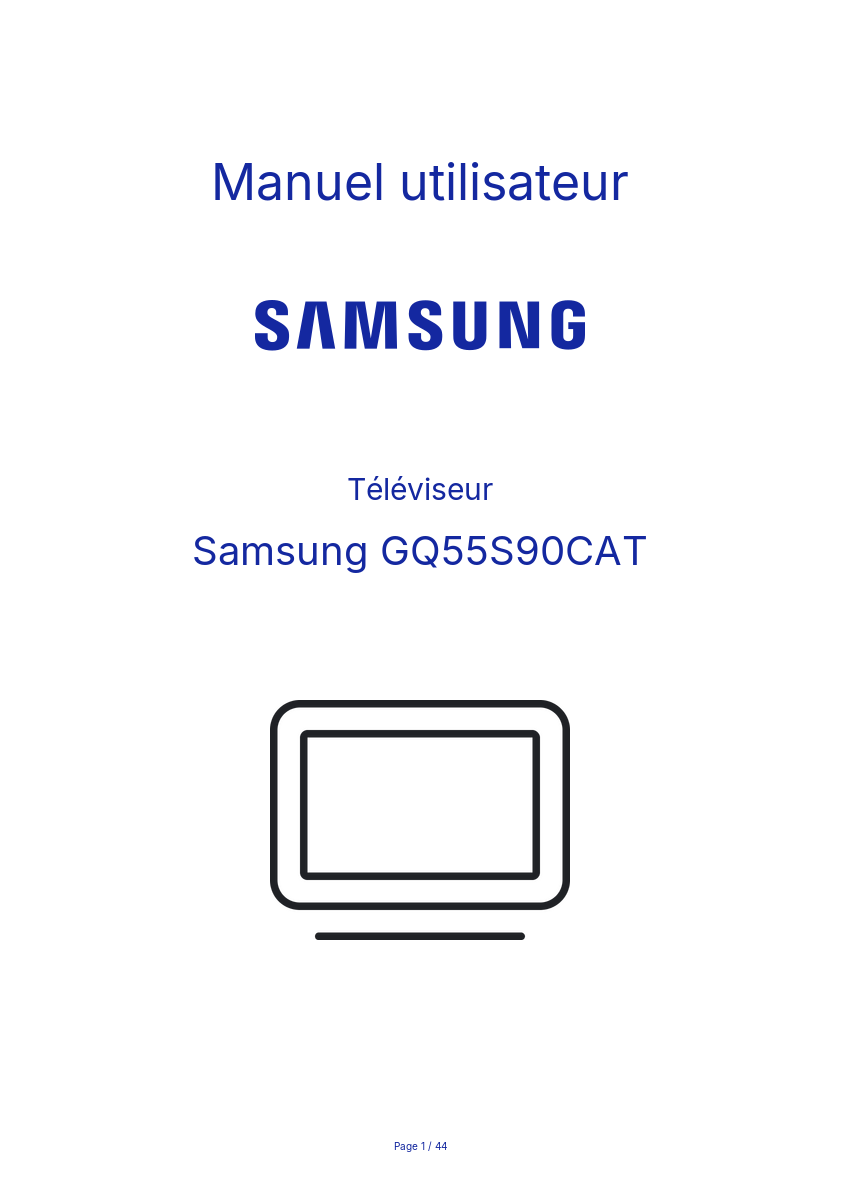 Page n°1 - Manuel utilisateur Samsung GQ55S90CAT