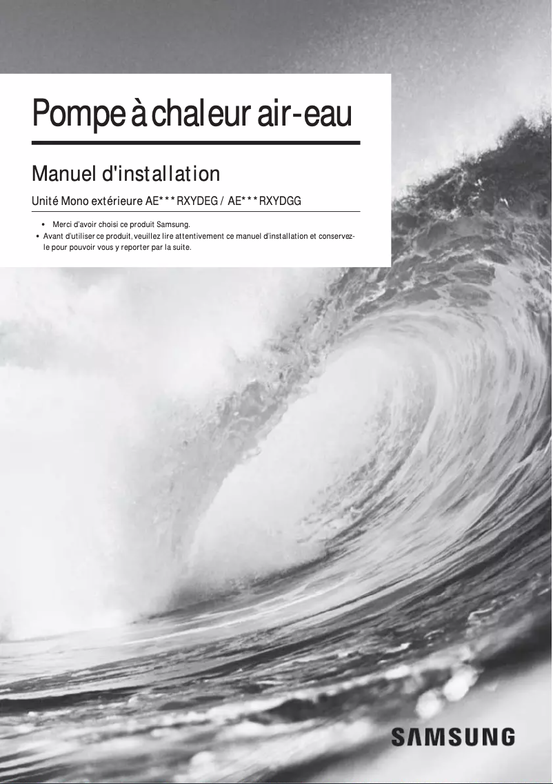 Image de la première page du manuel de l'appareil AE120RXYDEG