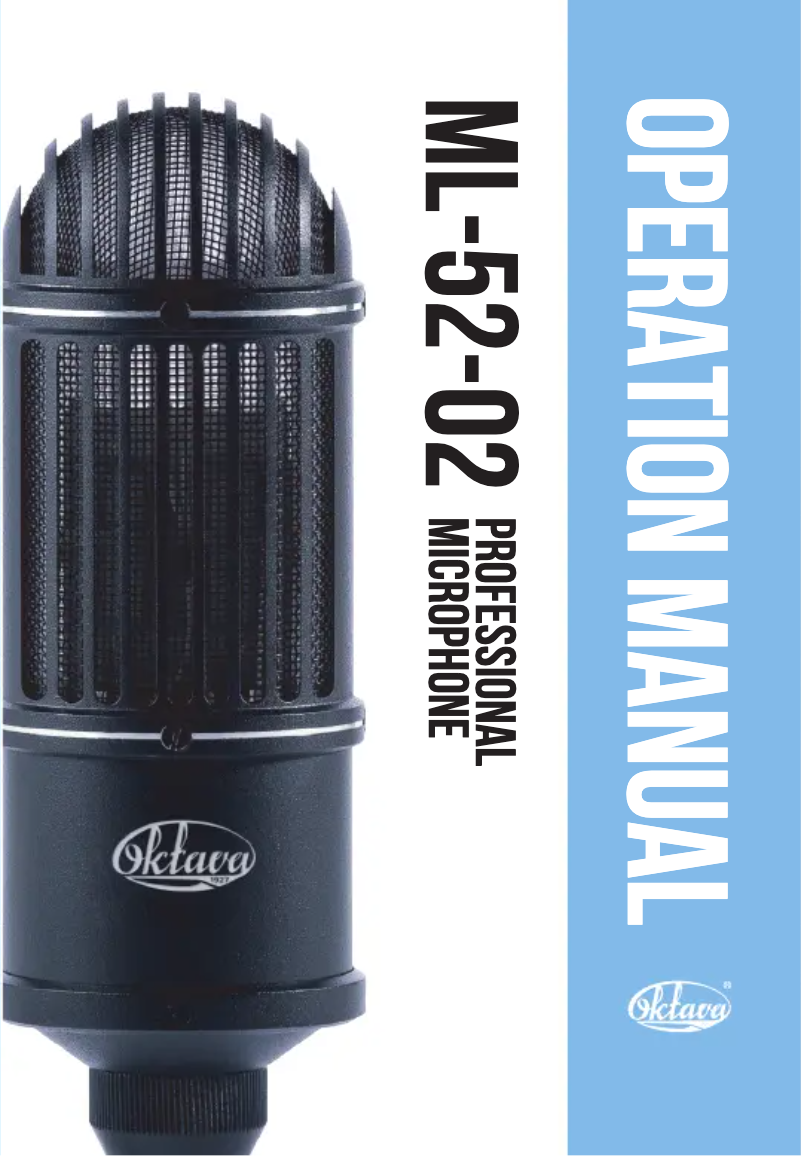Page n°1 - Manuel utilisateur Oktava ML-52-02