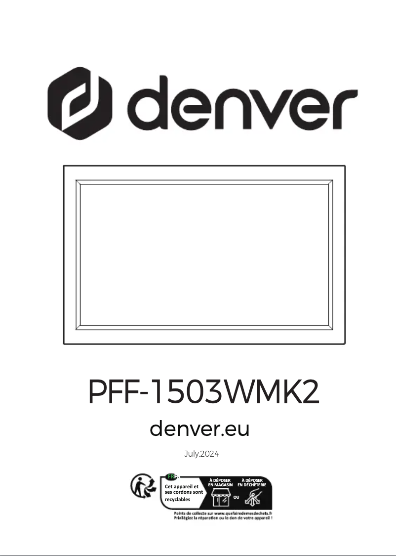 Page n°1 - Manuel utilisateur Denver Frameo PFF-1503