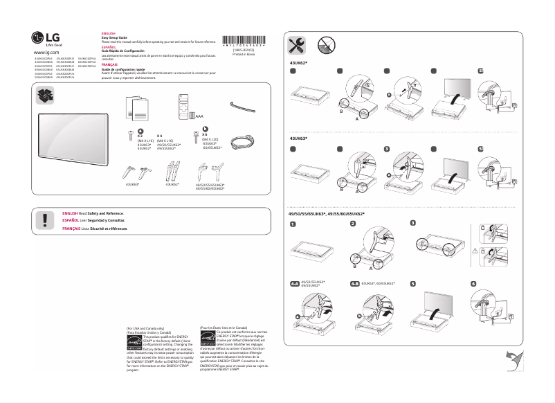 Image de la première page du manuel de l'appareil 43UK6200PUA