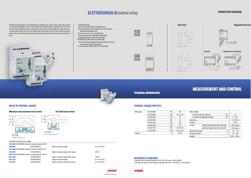 Page n°1 - Fiche technique Vemer Elettrosonda Q