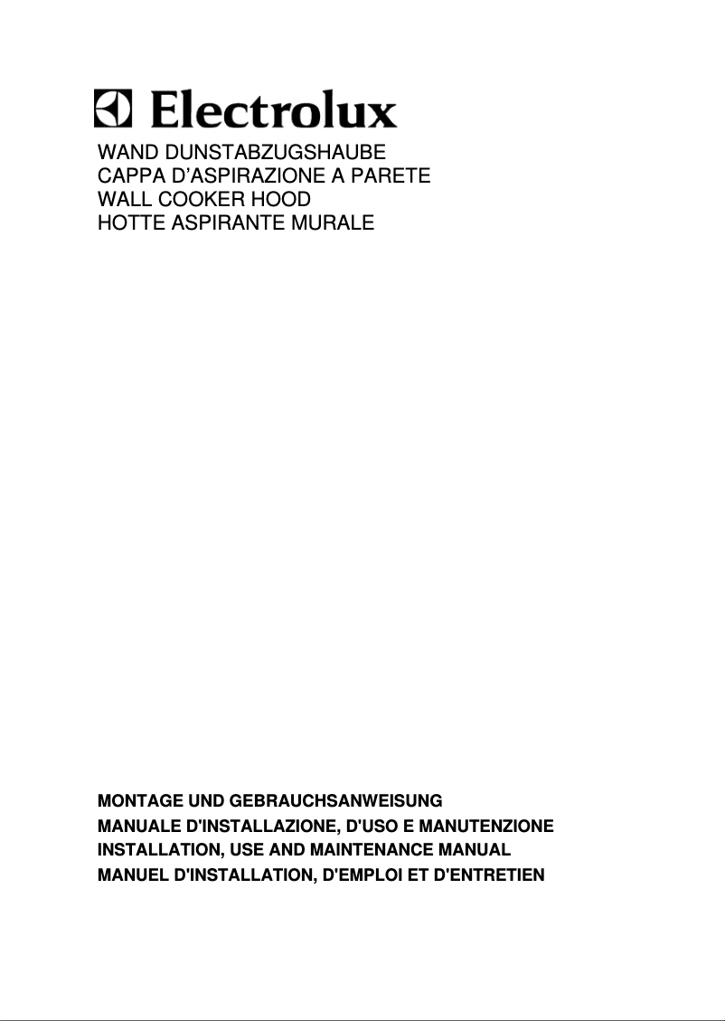 Page n°1 - Manuel utilisateur Electrolux EFC9810