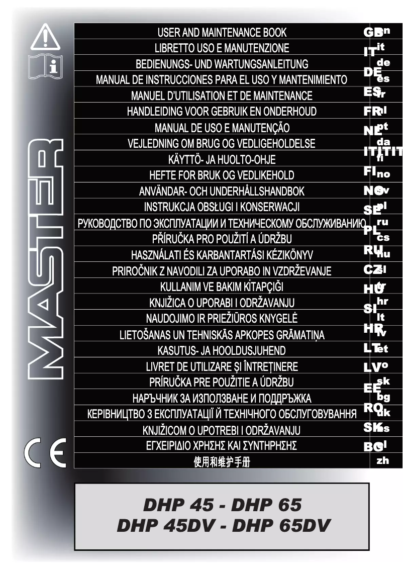 Page 1 de la notice Manuel utilisateur Master DHP 45