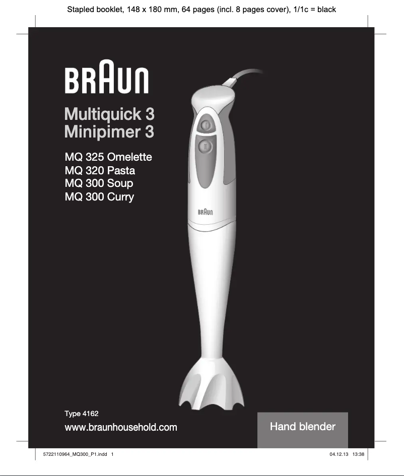 Page n°1 - Manuel utilisateur Braun Multiquick 3 MQ325