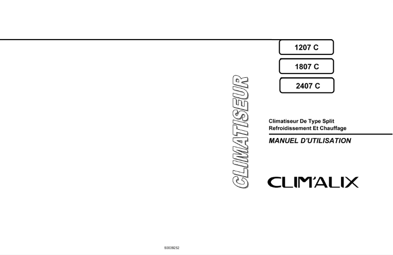 Page n°1 - Manuel utilisateur Climalix 1207C