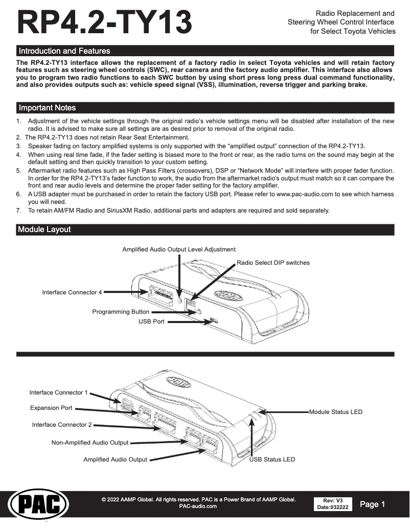 Image de la première page du manuel de l'appareil RP4.2TY13