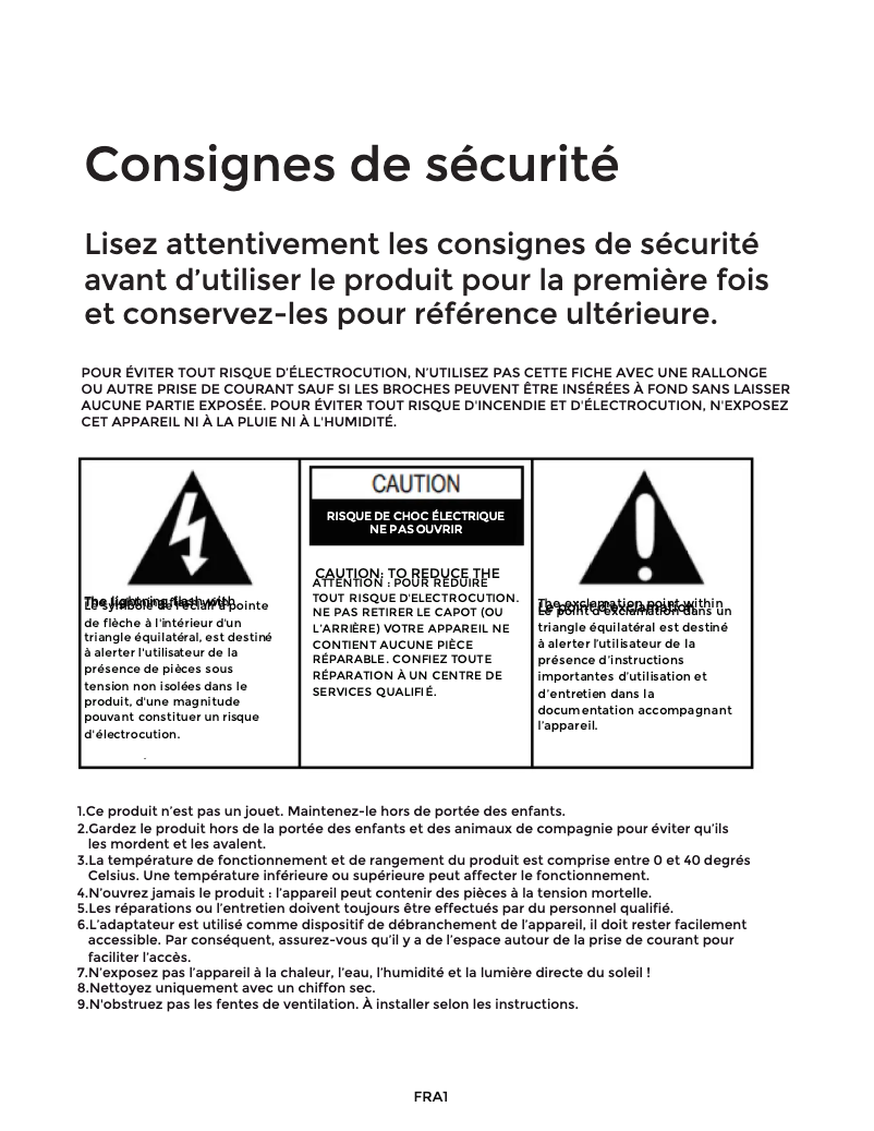 Image de la première page du manuel de l'appareil VPR-250