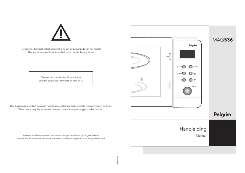 Page n°1 - Manuel utilisateur Pelgrim MAG536RVS