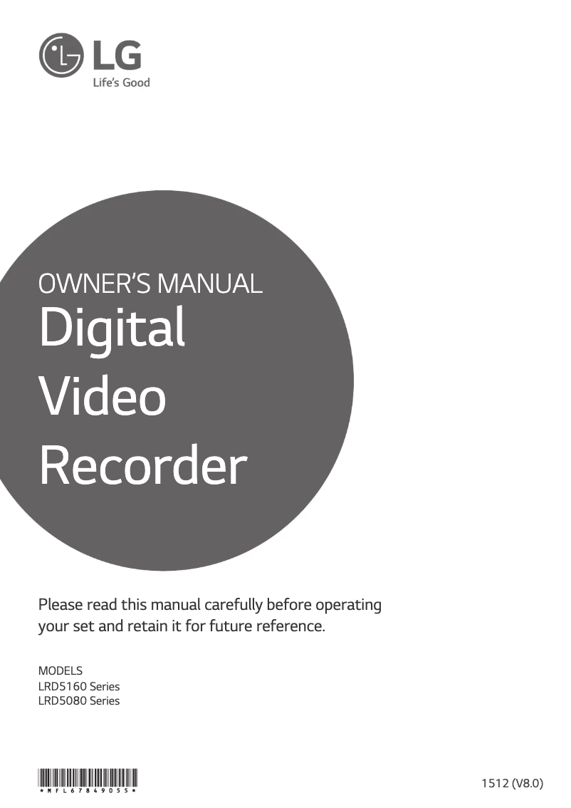 Page 1 de la notice Manuel utilisateur LG LRD5080N-NH