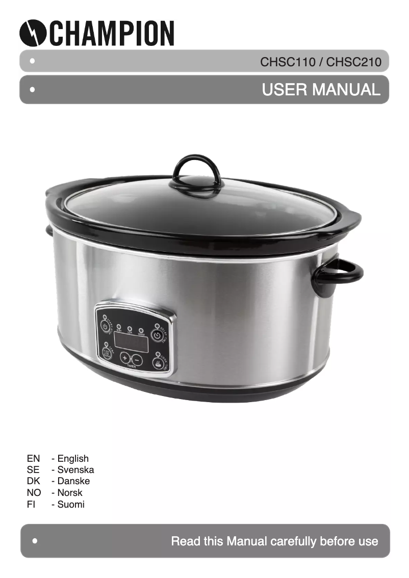 Page 1 de la notice Manuel utilisateur Champion CHSC210