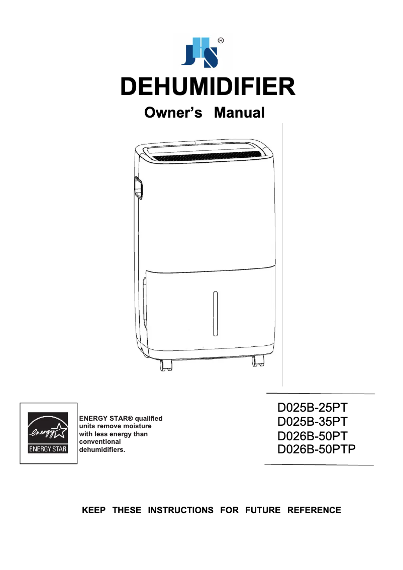 Page 1 de la notice Manuel utilisateur JHS D025B-25PT