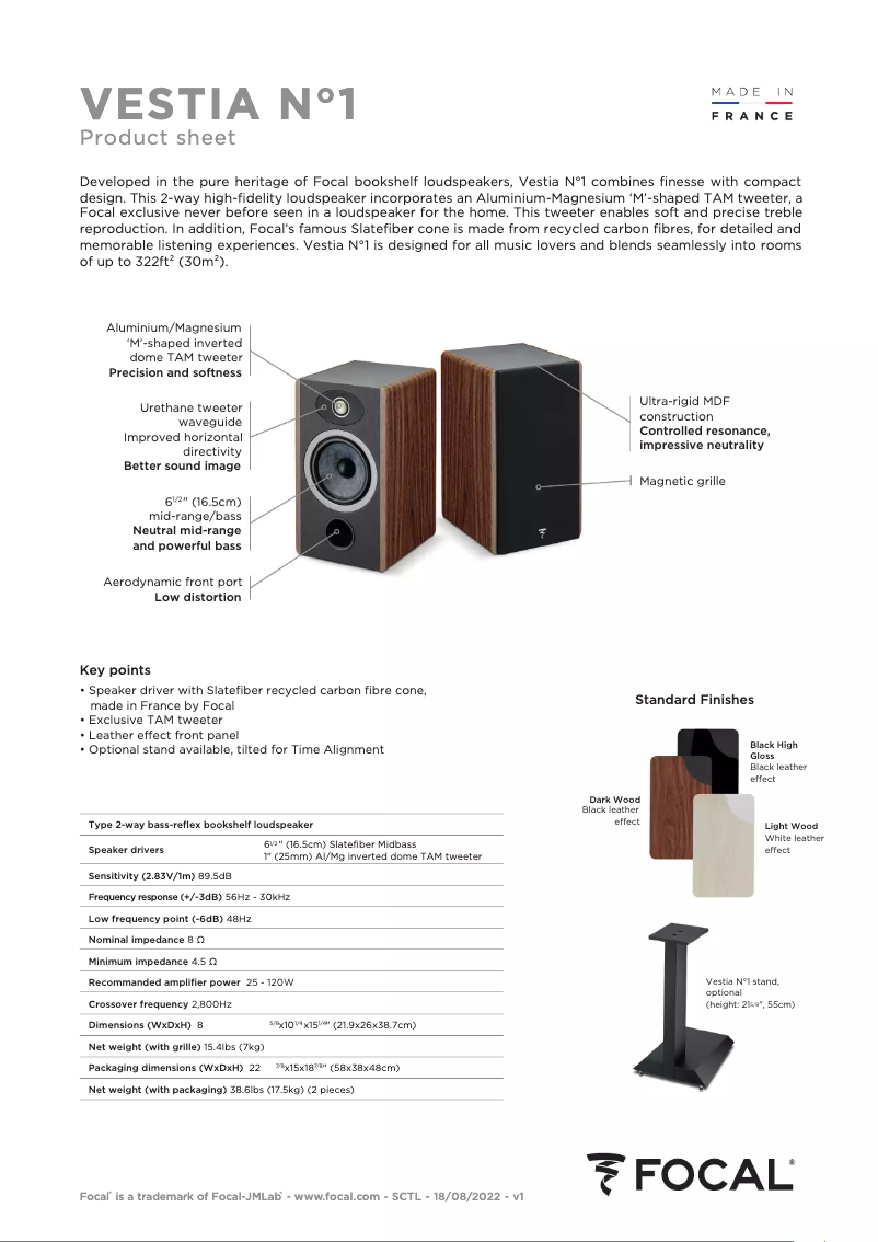 Image de la première page du manuel de l'appareil Vestia N°1