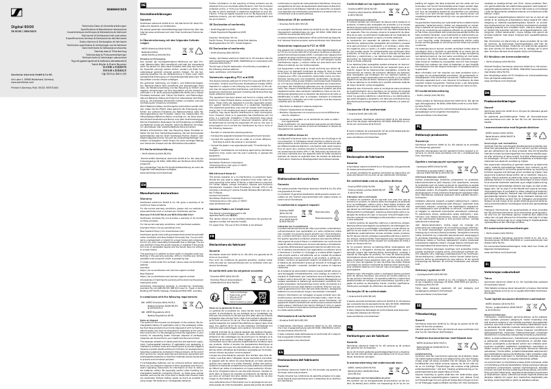 Page n°1 - Instructions de sécurité Sennheiser SKM 6000