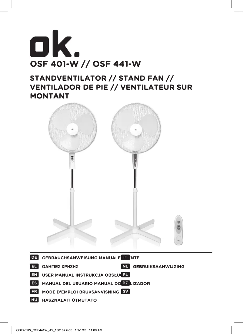 Image de la première page du manuel de l'appareil OSF 441-W