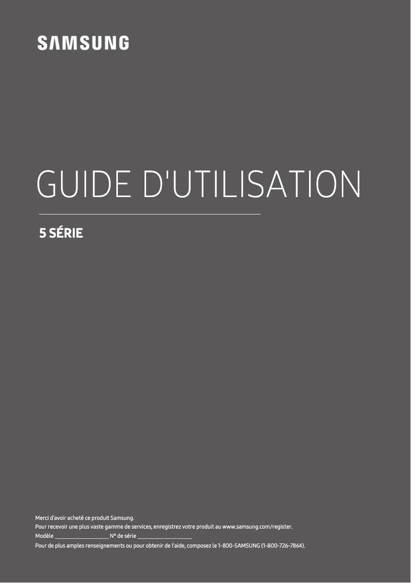 Page 1 de la notice Manuel utilisateur Samsung UN32M5300AF