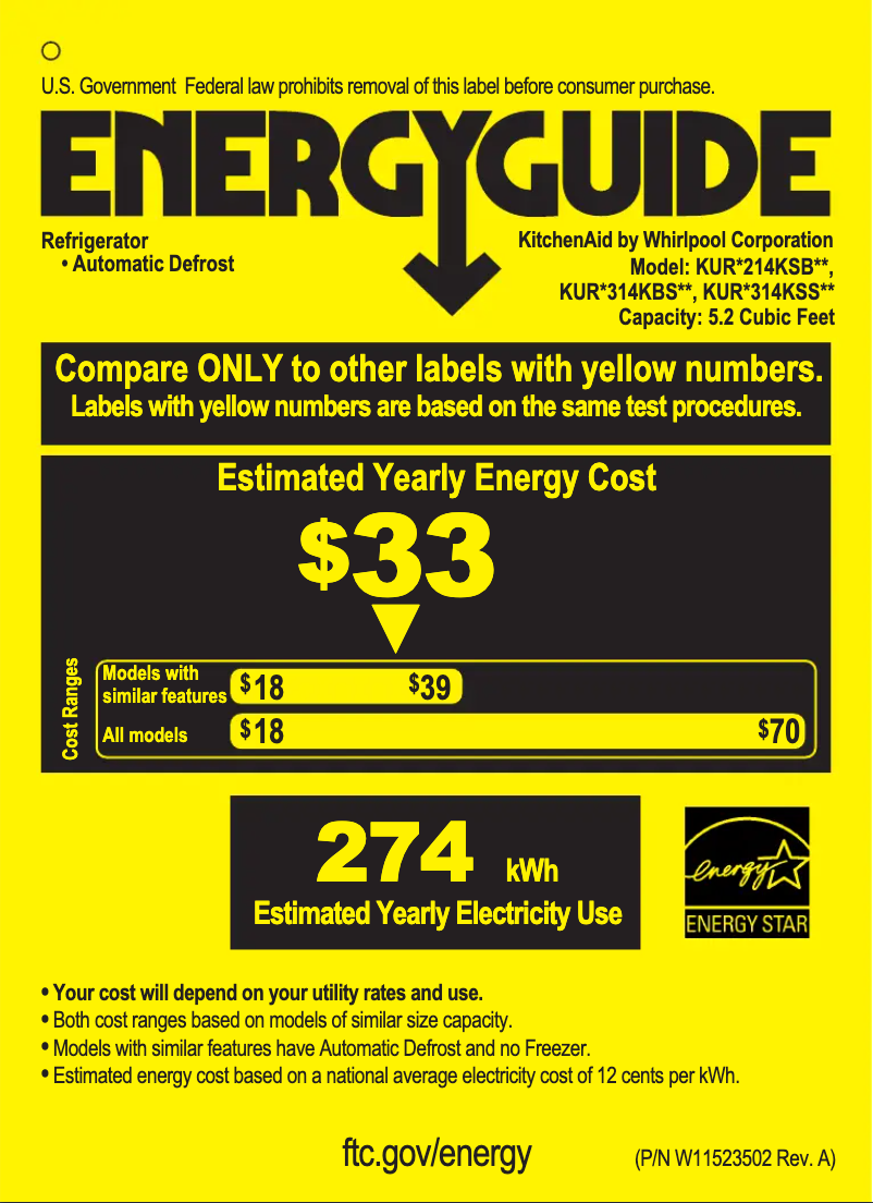 Image de la première page du manuel de l'appareil KURR314KSS
