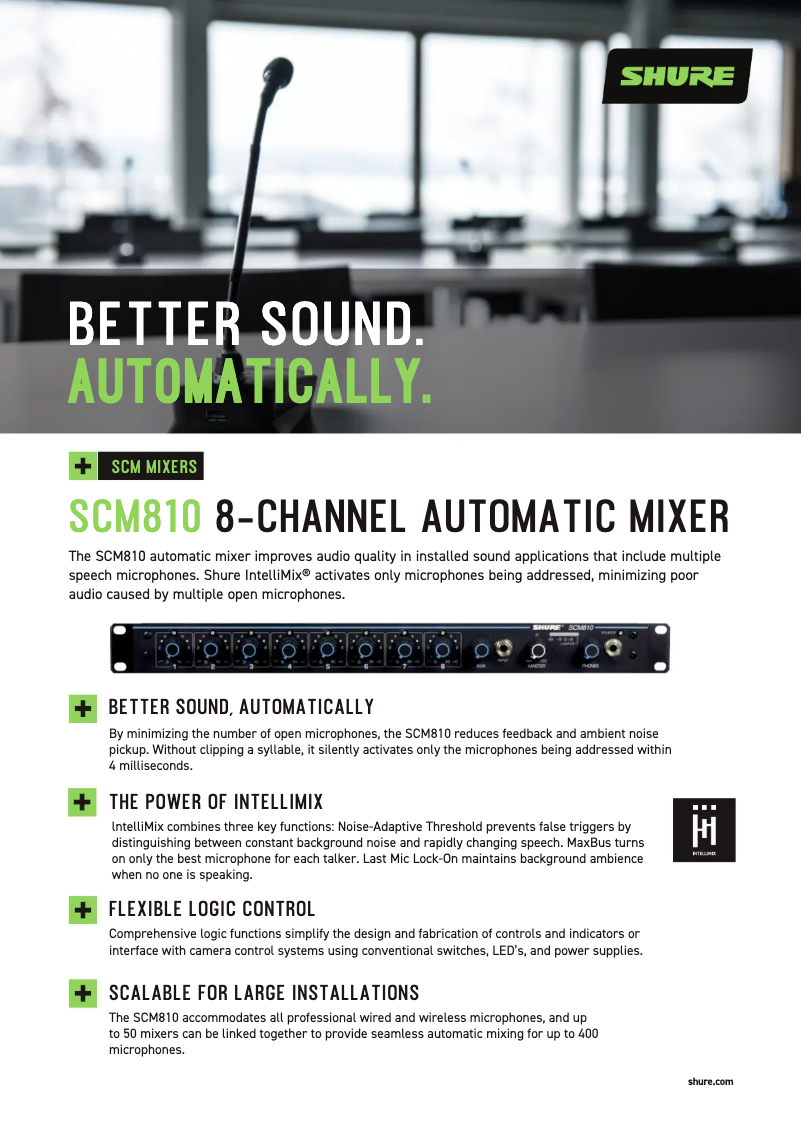 Page 1 de la notice Brochure Shure SCM810
