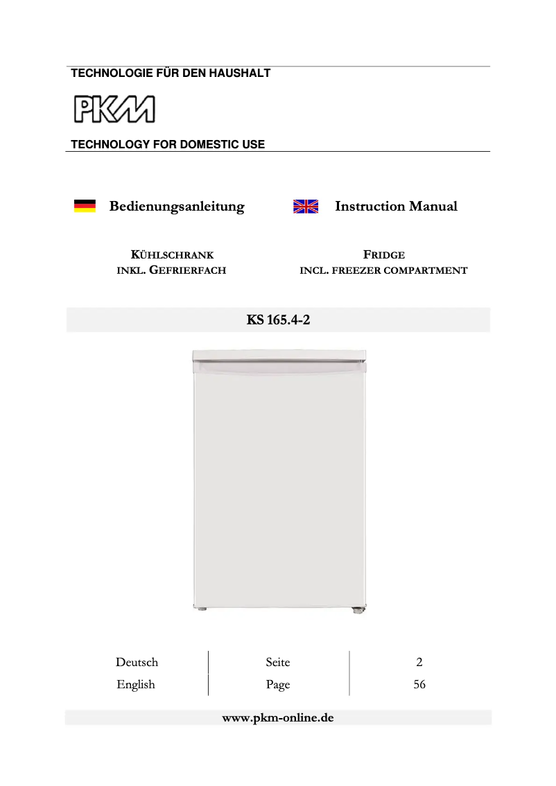 Page 1 de la notice Manuel utilisateur PKM KS165.4-2