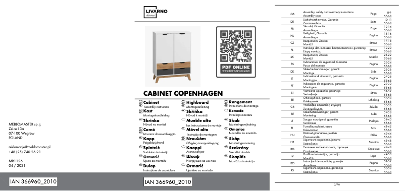 Page 1 de la notice Manuel utilisateur Livarno Lux MR1126