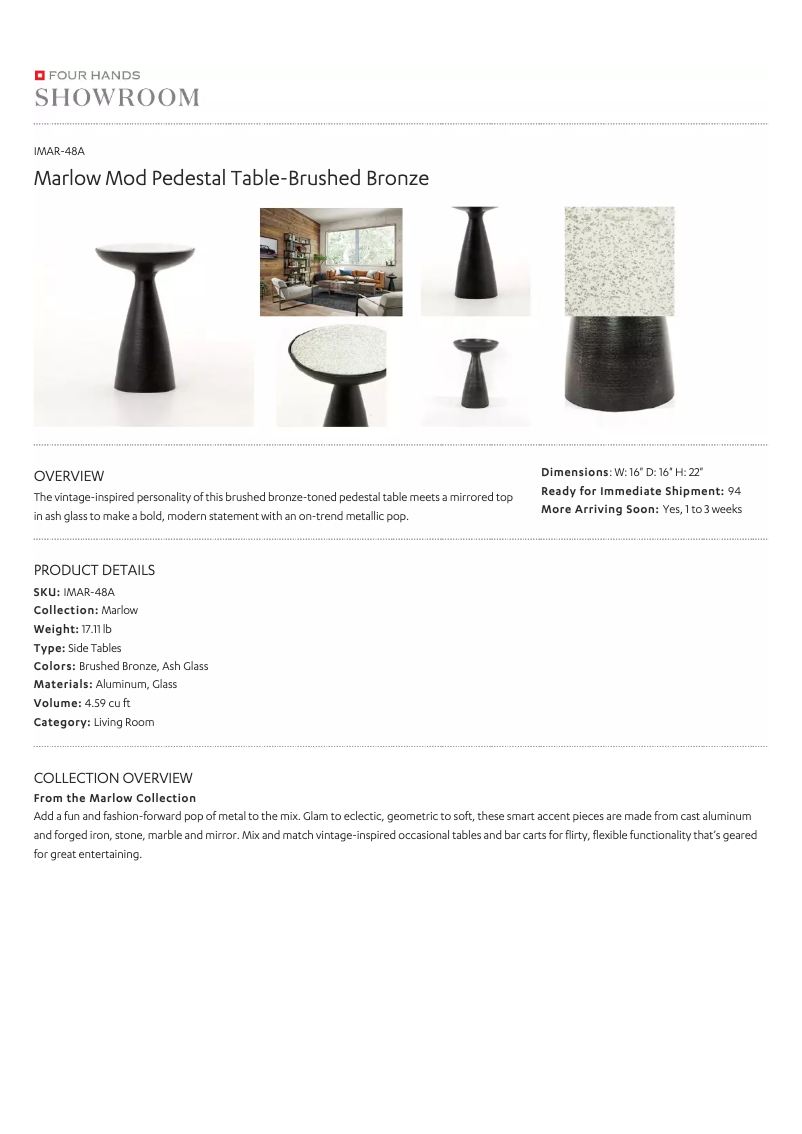 Page 1 de la notice Manuel utilisateur Four Hands IMAR-48A