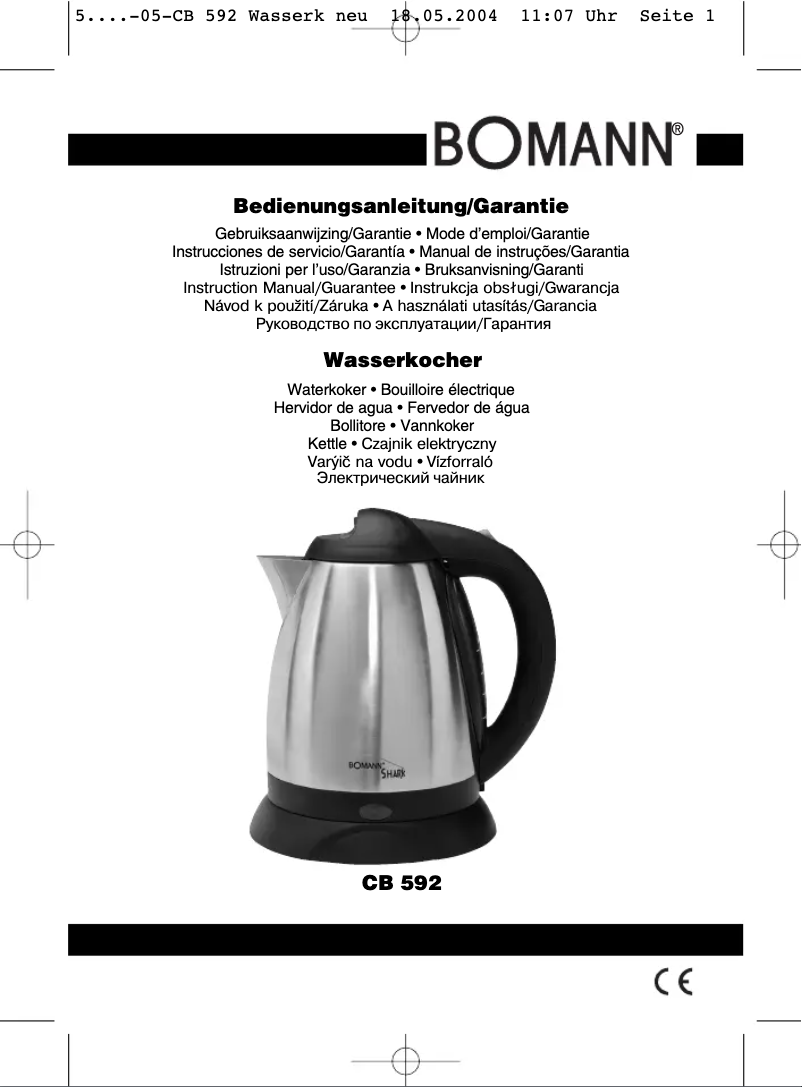 Image de la première page du manuel de l'appareil CB 592