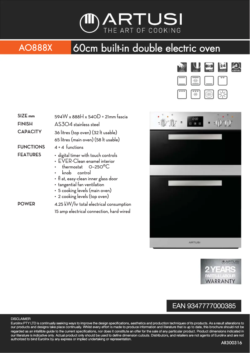 Image de la première page du manuel de l'appareil AO888X